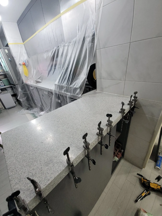 싱크대리폼 싱크대 사이즈 조절 시공 후